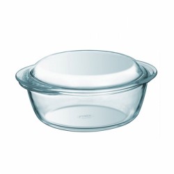 Apvali stiklinė kepimo forma su dangčiu Pyrex Essentials, 2.1 l