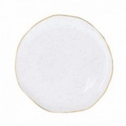 Balta porcelianinė lėkštė auksuotais kraštais Easy Life ARTESENAL WHITE, 19 cm