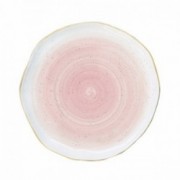 Rožinė porcelianinė lėkštė auksuotais kraštais Easy Life ARTESENAL PINK, 19 cm