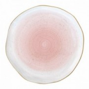 Rožinė porcelianinė lėkštė auksuotais kraštais Easy Life ARTESENAL PINK, 26 cm