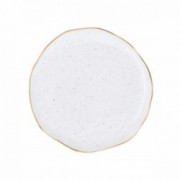 Balta porcelianinė lėkštė auksuotais kraštais Easy Life ARTESENAL WHITE, 16 cm