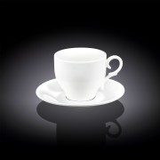 Porcelianinis puodelis su lėkštute kavai Wilmax, 90 ml