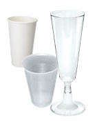 Vienkartiniai puodeliai, stiklinės ir taurės