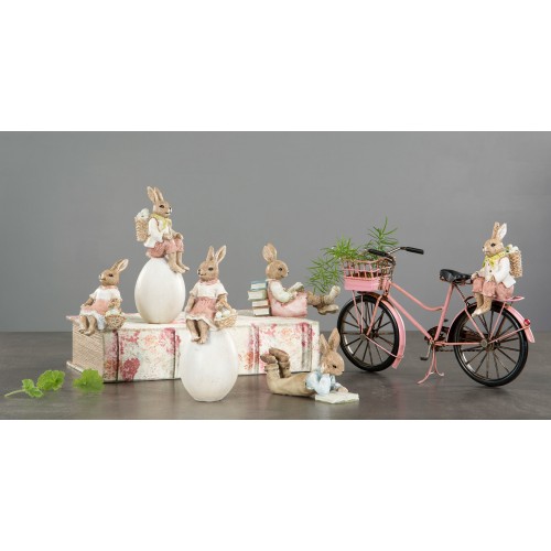 Dekoracija A Lot Rabbit couple reads mix, 1vnt, 12 cm