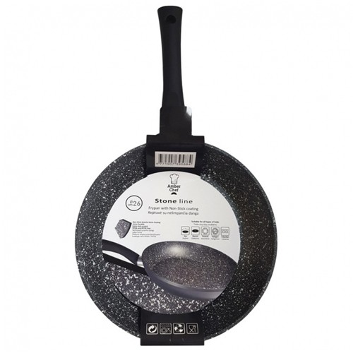 Indukcinė keptuvė Amber Chef STONE LINE, 26 cm