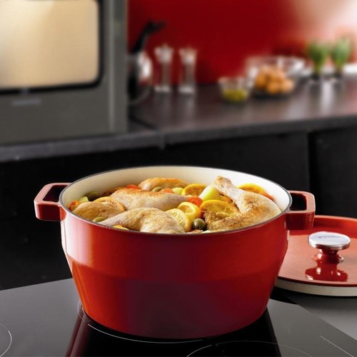 Raudonas ketaus puodas Pyrex SLOWCOOK, 28 cm 6,3 l