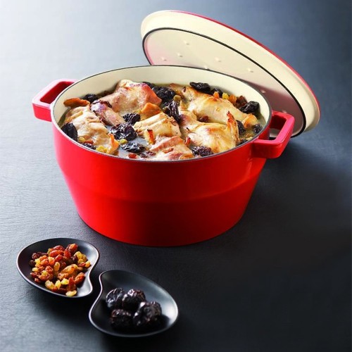 Raudonas ketaus puodas Pyrex SLOWCOOK, 28 cm 6,3 l
