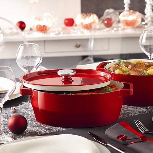 Raudonas ketaus puodas Pyrex SLOWCOOK, 24 cm 3,6 l