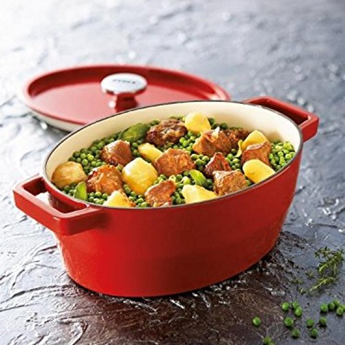 Raudonas ovalus ketaus puodas Pyrex SLOWCOOK, 29 cm 3,8 l