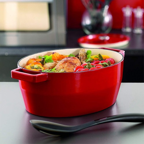 Raudonas ovalus ketaus puodas Pyrex SLOWCOOK, 29 cm 3,8 l
