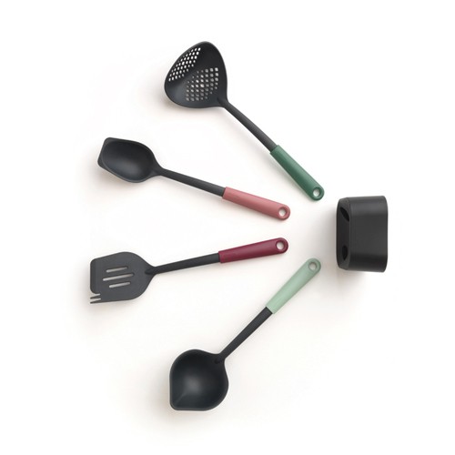 Keturių dalių virtuvės įrankių rinkinys su stovu Brabantia TASTY+