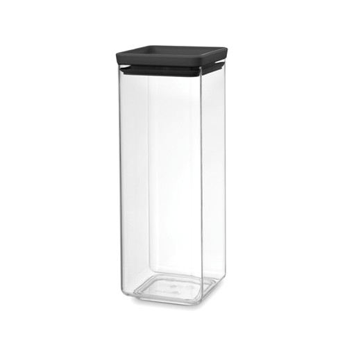 Tamsiai pilkas Kvadratinis hermetinis indas Brabantia TASTY+, 2,5 l