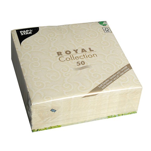 Šampaninės spalvos servetėlės PapStar ROYAL CASALI, 50 vnt. *