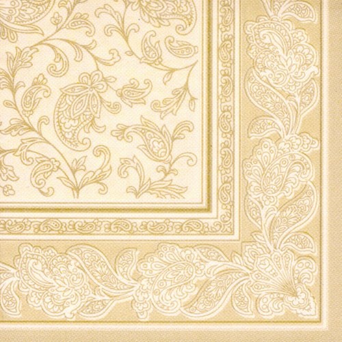 Šampaninės spalvos servetėlės su ornamentais PapStar ROYAL ORNAMENTS, 50 vnt. *