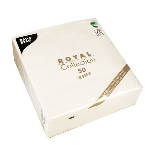 Baltos spalvos servetėlės PapStar ROYAL, 50 vnt. *
