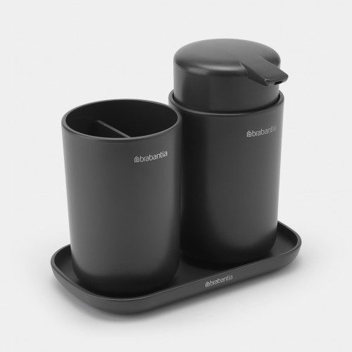 Pilkas vonios kambario aksesuarų rinkinys Brabantia, 3 dalys