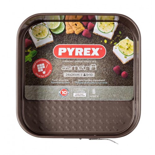 Kvadratinė susegama kepimo forma Pyrex ASIMETRIA, 24x24cm