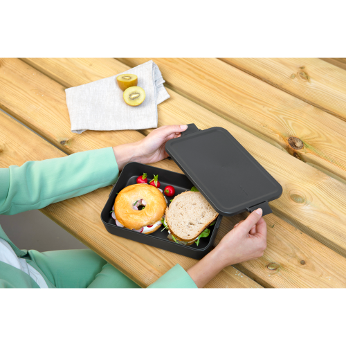 Pietų dėžutė Brabantia Make & Take Bento, su skyreliais, tamsiai pilkos sp., didelė