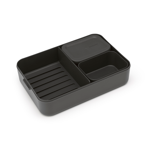 Pietų dėžutė Brabantia Make & Take Bento, su skyreliais, tamsiai pilkos sp., didelė