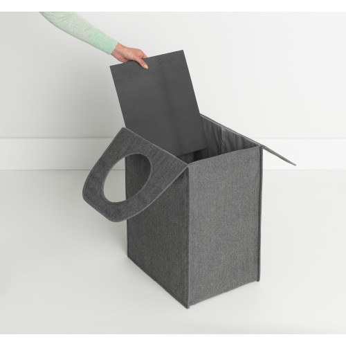 Stačiakampė skalbinių dėžė-maišas Brabantia, juodos sp., 55l