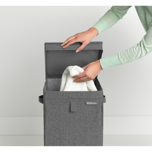 Skalbinių dėžė Brabantia kraunama 35l, tamsiai pilka