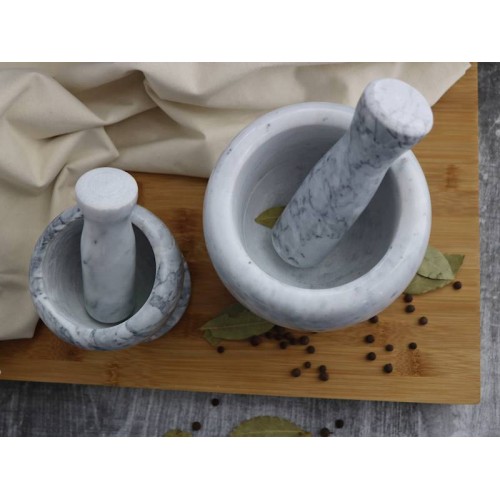 Prieskonių grūstuvė Marble, balta, 11,5 x 9,5 cm