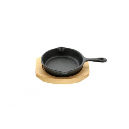 Keptuvė, CAST IRON, su med. padėklu, 10 cm