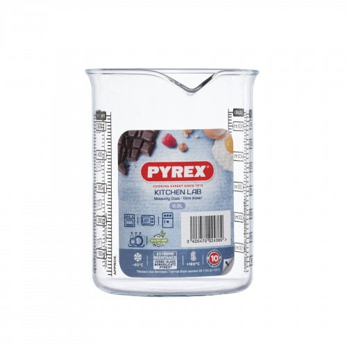Stiklinė cilindro formos matuoklė Pyrex KITCHEN LAB, 500 ml
