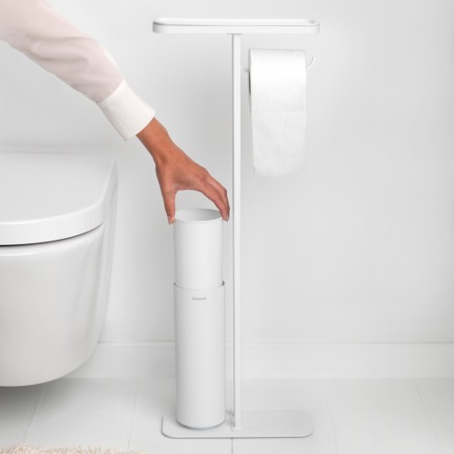 Stovas tualeto priemonėms su šepečiu Brabantia MINDSET, baltos sp.