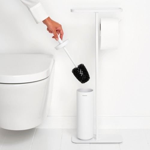 Stovas tualeto priemonėms su šepečiu Brabantia MINDSET, baltos sp.