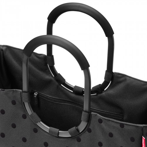 Krepšys Reisenthel LOOPSHOPPER, glossy dots black, 40 x 34,5 x 25 cm, L
