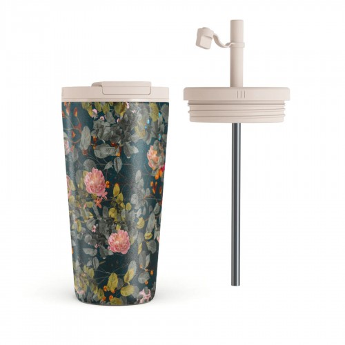 Puodelis kavai + dangt. Burga Bloomy Garden, 500 ml