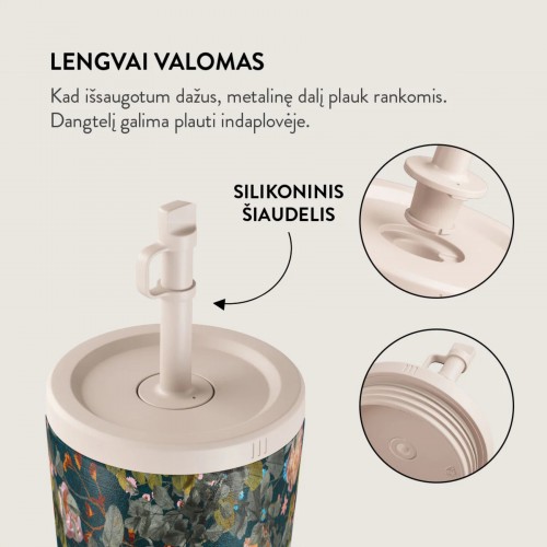 Puodelis kavai + dangt. Burga Bloomy Garden, 500 ml