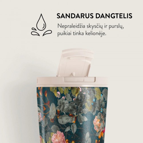 Puodelis kavai + dangt. Burga Bloomy Garden, 500 ml