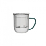 Borosilikatinis puodelis su filtru JUSTINE GREEN, 400 ml