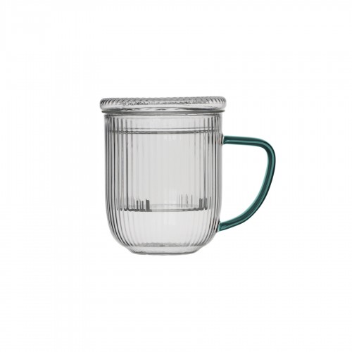 Borosilikatinis puodelis su filtru JUSTINE GREEN, 400 ml