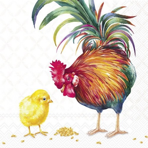 Servetėlės IHR ROOSTER AND CHICK, 33 x 33 cm