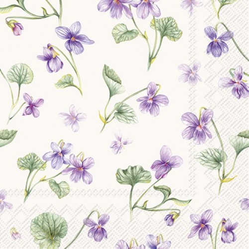 Servetėlės IHR DREAM OF VIOLETS, kreminės sp., 33 x 33 cm