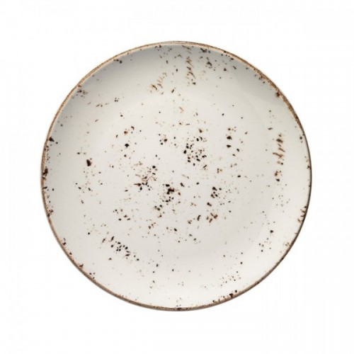 Balta raštuota porcelianinė lėkštė Bonna GRAIN, 21 cm